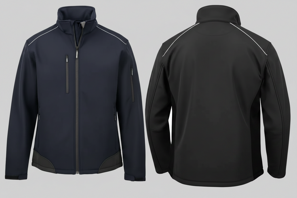 Ripstop softshell werkjas borduren marine / noir - Result RS124