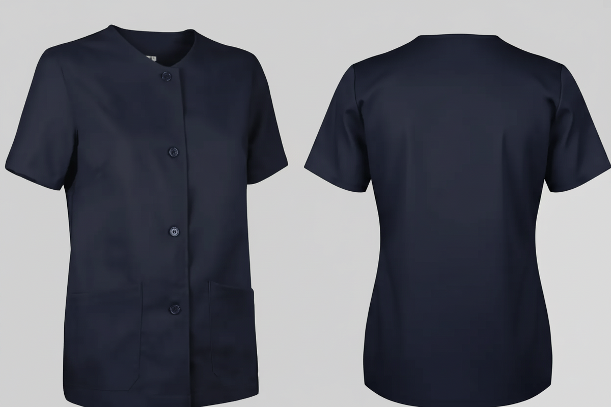 Valento cqvaros scrub top rosemary borduren marine - Valento VL004
