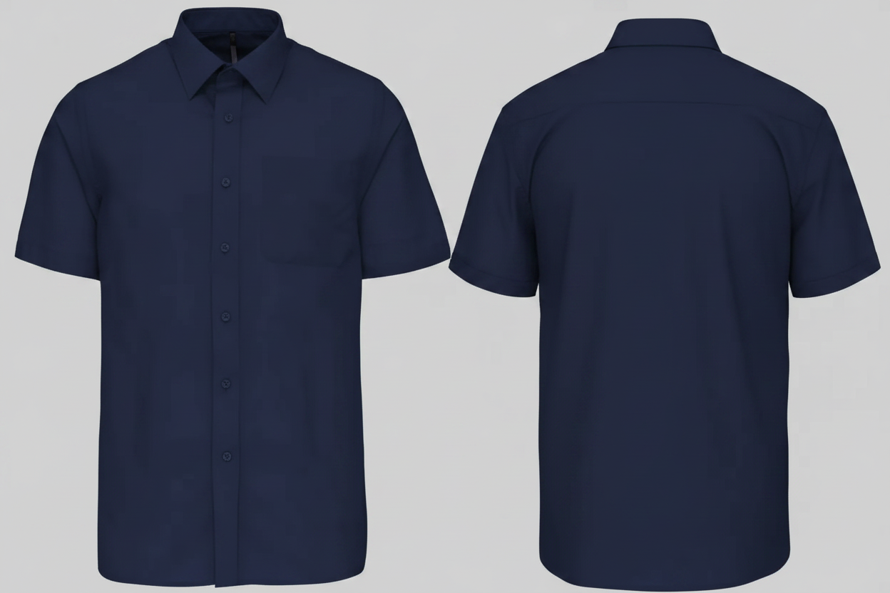 Kariban K551 ACE Heren Overhemd Korte Mouwen Borduren | Polykatoen Poplin | 110 g/m²