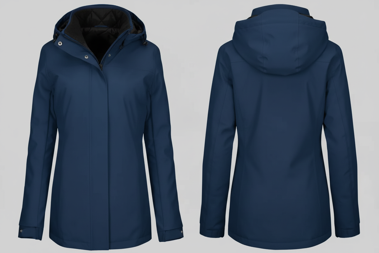 Kariban K6108 Stijlvolle Damesparka met Afneembare Capuchon Borduren | 100% Polyester Oxford