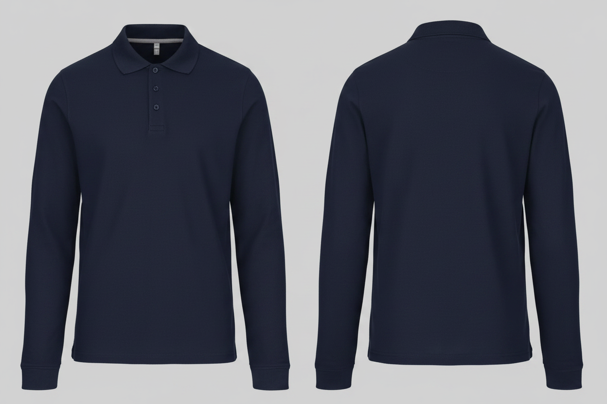 Kariban K243 Heren Polo Lange Mouwen Borduren | Katoen | 220 g/m²
