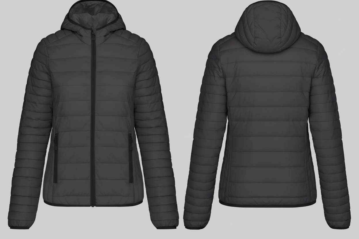 Kariban K6111 Lichte Damesjas met Capuchon Borduren | 100% Polyamide