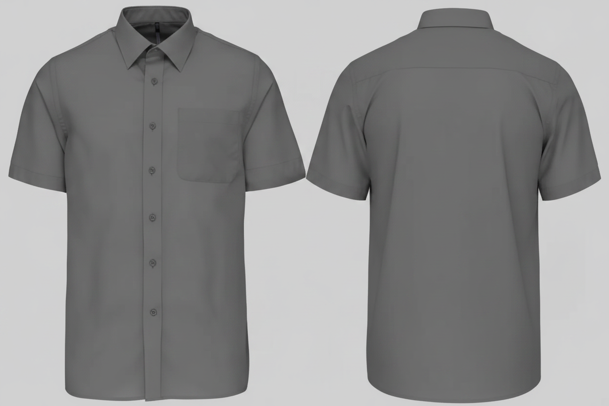 Kariban K551 ACE Heren Overhemd Korte Mouwen Borduren | Polykatoen Poplin | 110 g/m²