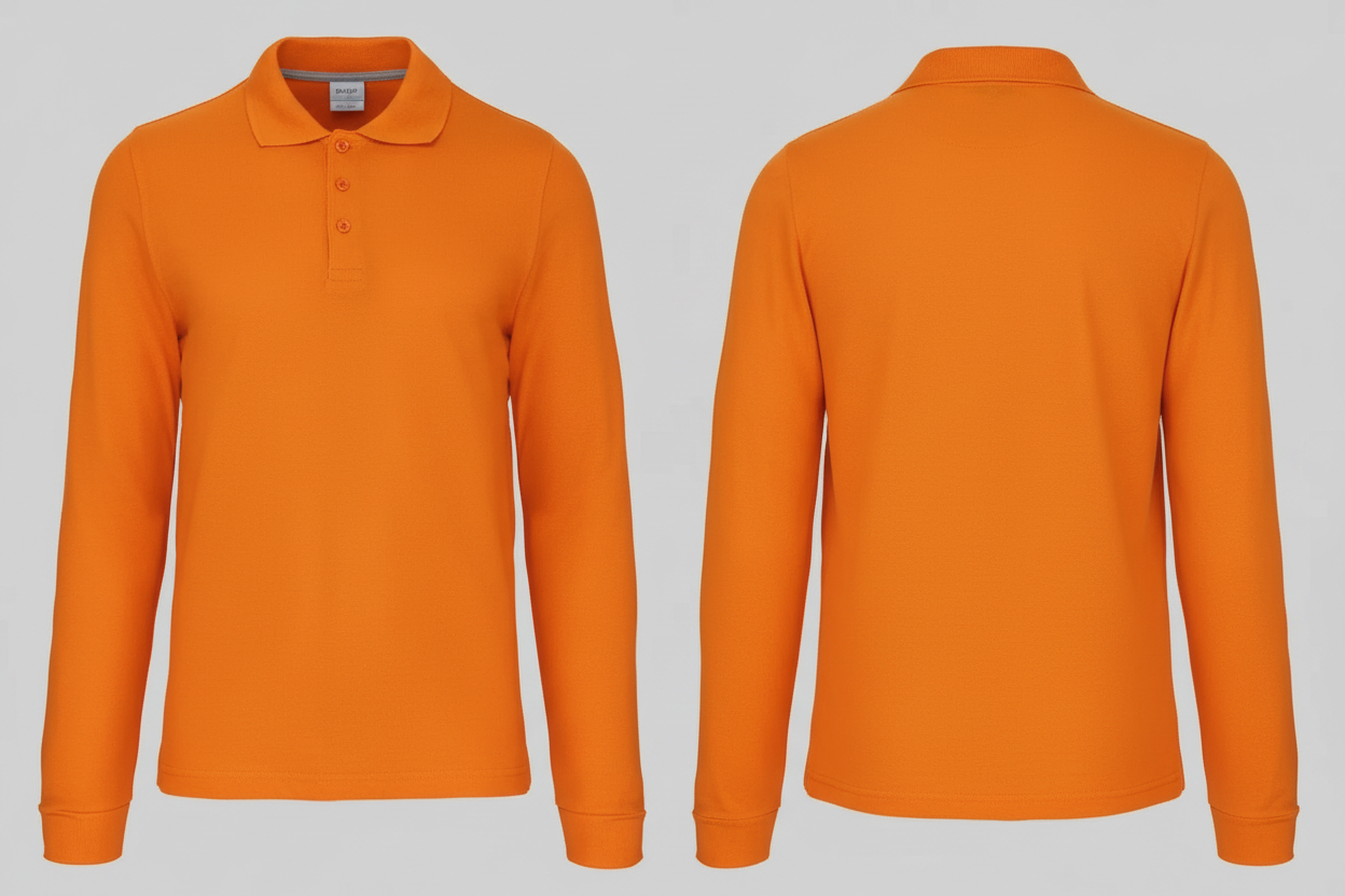 Kariban K243 Heren Polo Lange Mouwen Borduren | Katoen | 220 g/m²