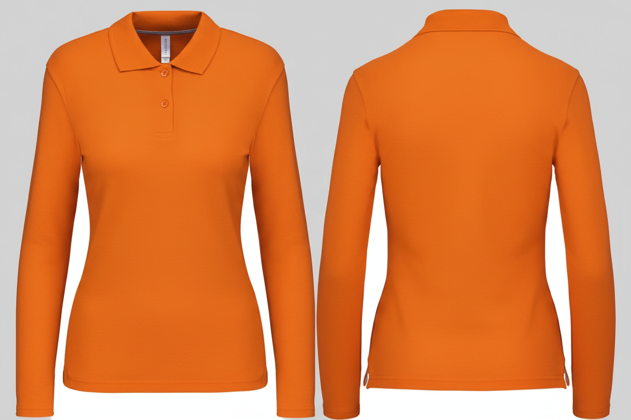 Kariban K244 Dames Polo Lange Mouwen Borduren | Katoen | 220 g/m²