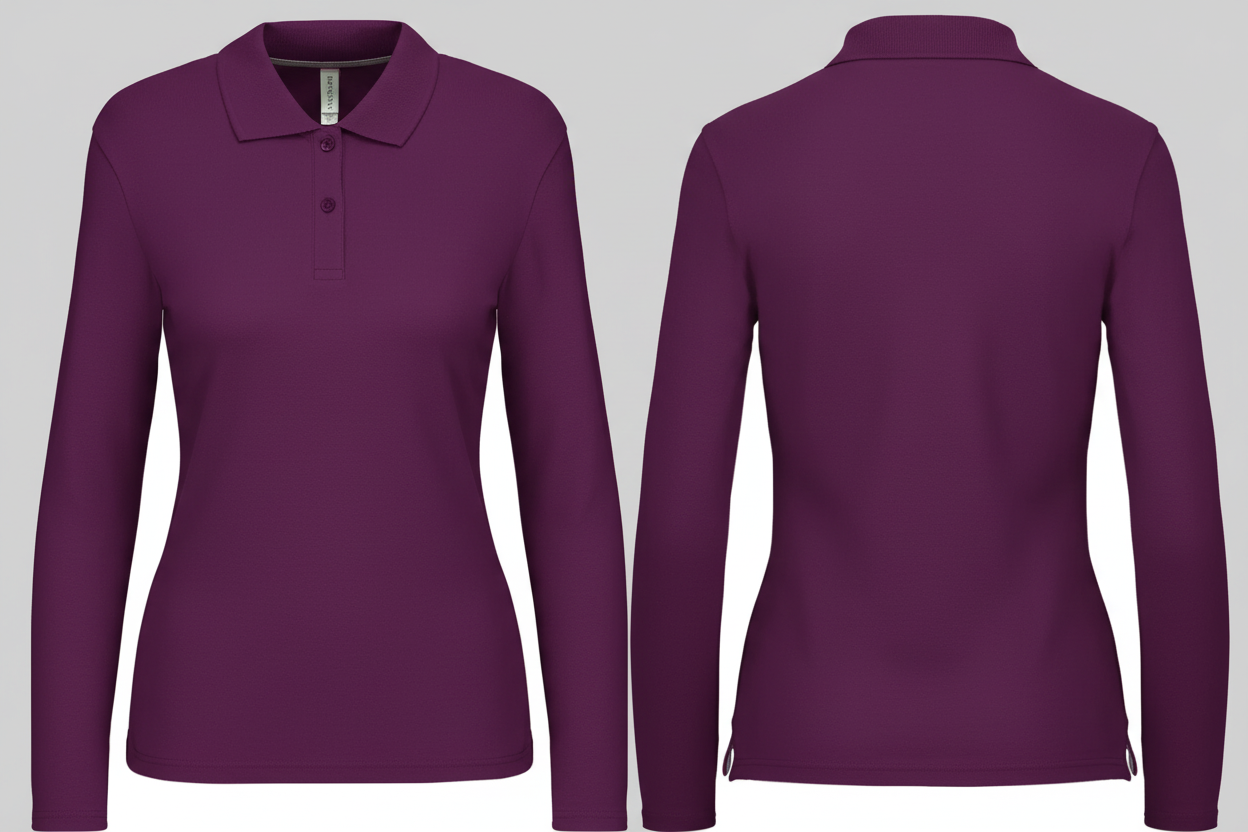 Kariban K244 Dames Polo Lange Mouwen Borduren | Katoen | 220 g/m²