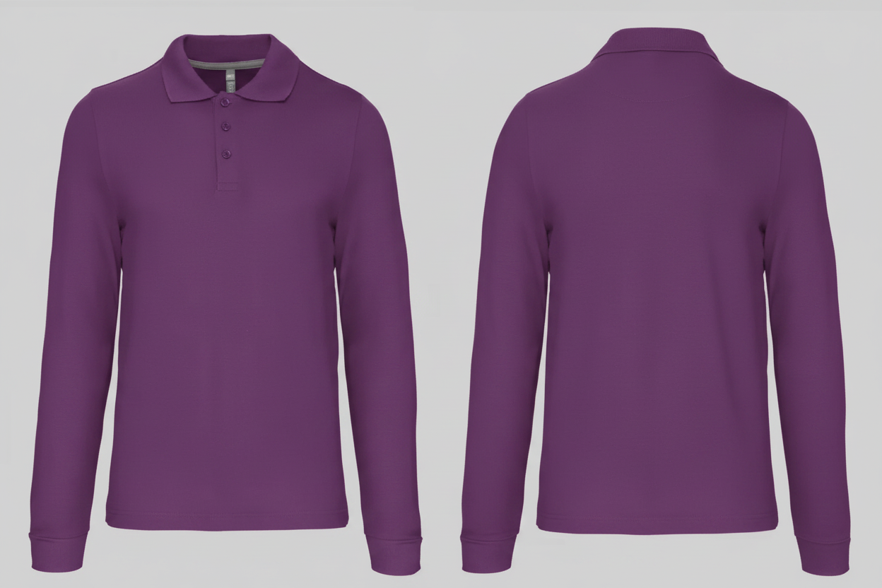 Kariban K243 Heren Polo Lange Mouwen Borduren | Katoen | 220 g/m²