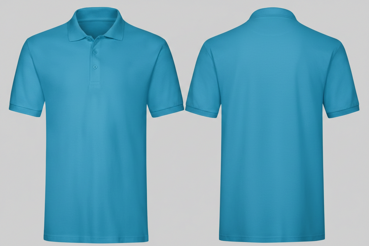 Premium polo schilders & stukadoors borduren azuurblauw - Fruit of the Loom SC385