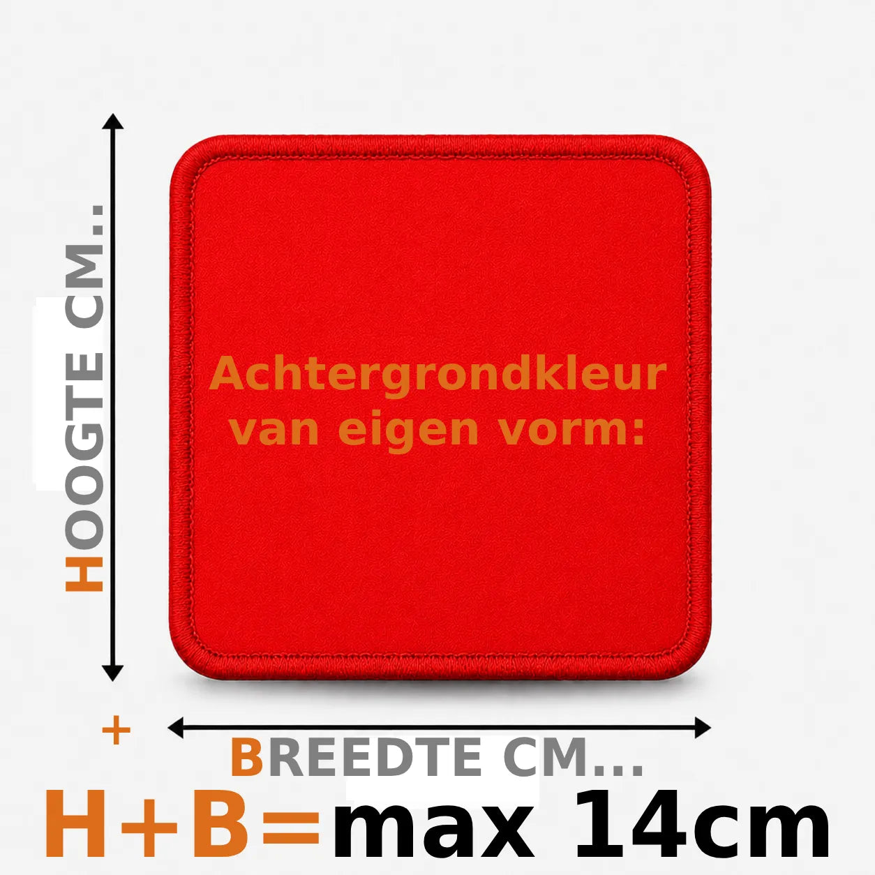 Eigen vorm embleem borduren - max 14cm