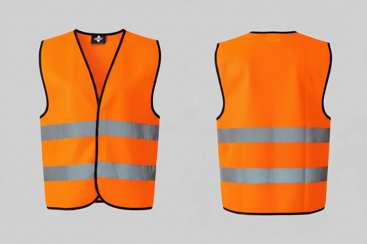 Reflecterende veiligheidsvest met klittenbandsluiting borduren oranje - Korntex KX218