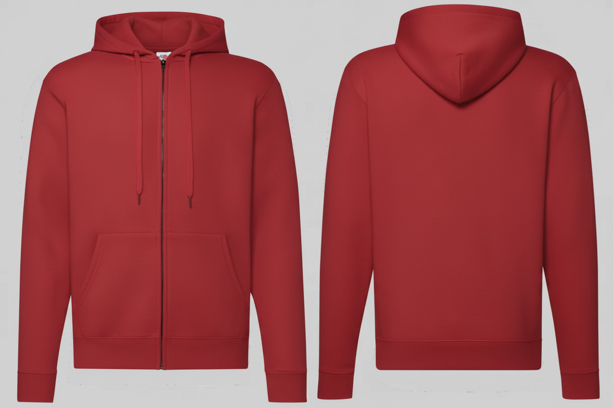 Fruit of the Loom SC374 Hoodie Sweat Jack Borduren | 80% Katoen / 20% Polyester | 280 g/m²