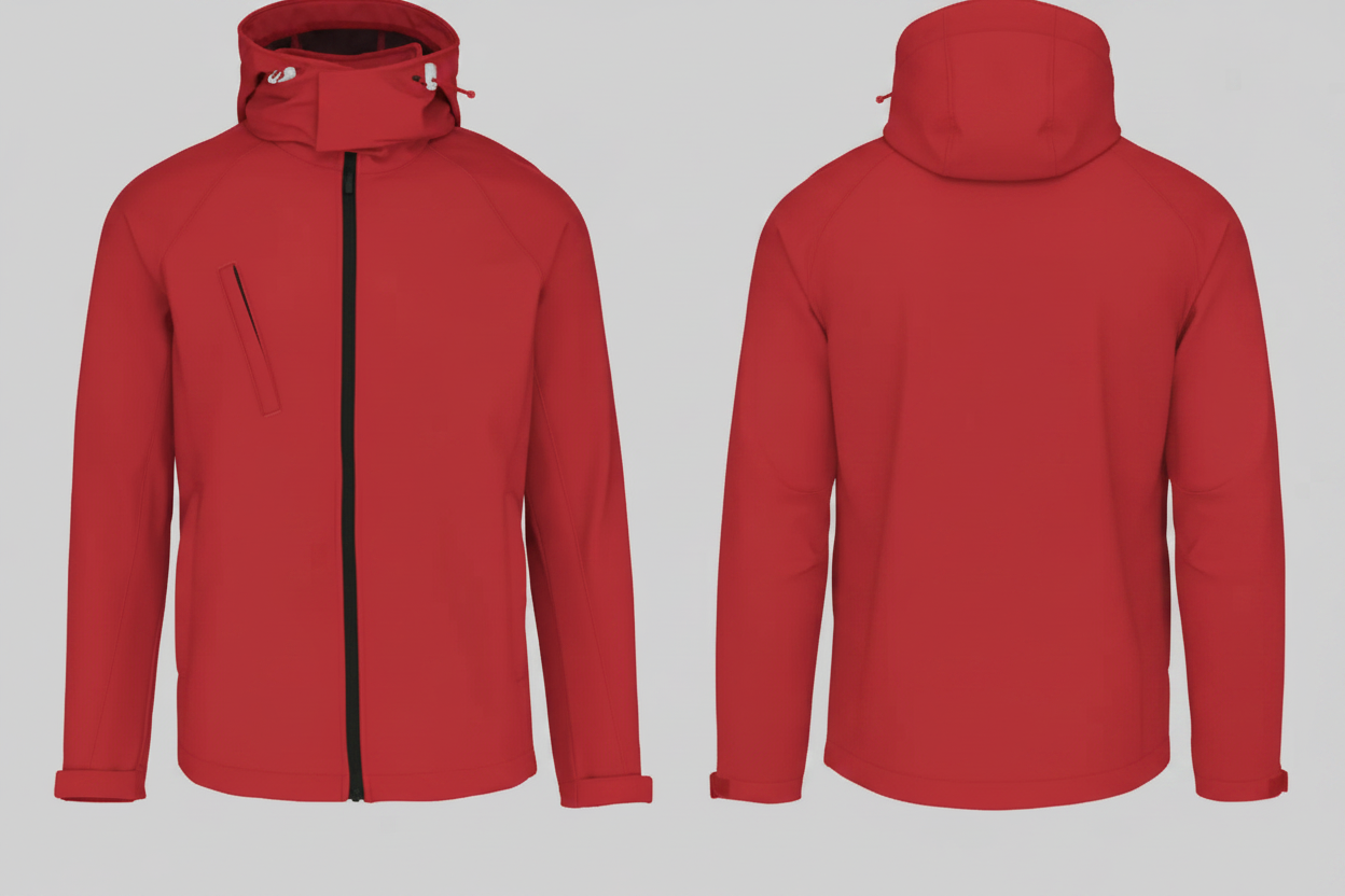 Kariban K413 Heren Softshell Jas met Capuchon Borduren | 100% Polyester | 3-laags