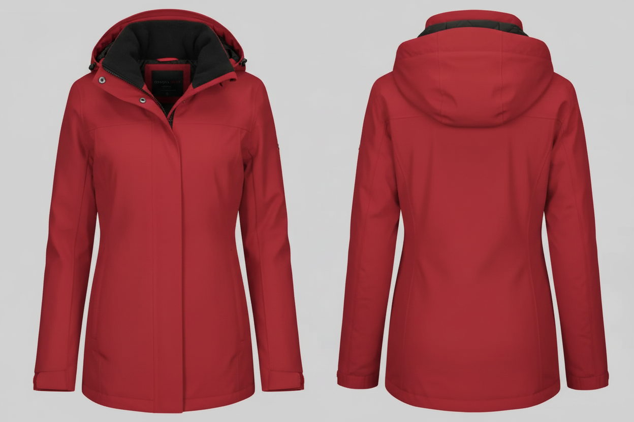 Kariban K6108 Stijlvolle Damesparka met Afneembare Capuchon Borduren | 100% Polyester Oxford