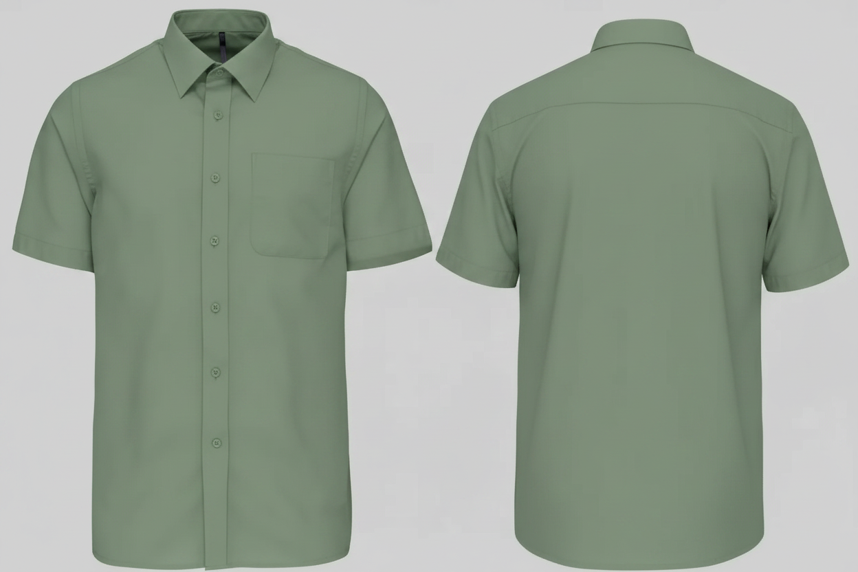 Kariban K551 ACE Heren Overhemd Korte Mouwen Borduren | Polykatoen Poplin | 110 g/m²