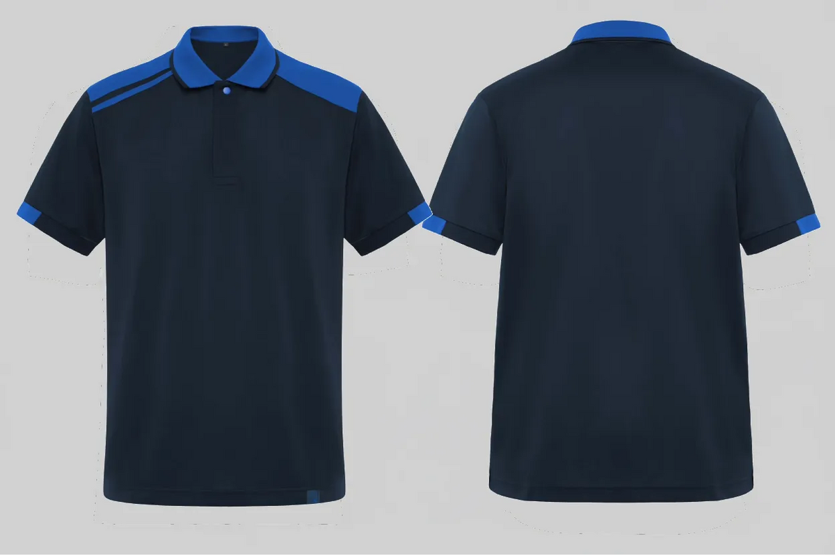 Samurai polo borduren navy blauw/royal blauw - Roly Wrk R8410