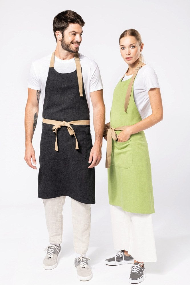 Kariban K8013 Ecologische Unisex Schort Borduren | 73% Katoen / 27% Polyester | 230 g/m²