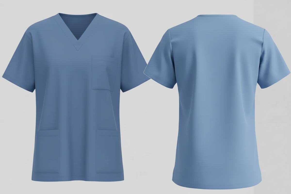 Scrub tunic borduren hemelblauw - Radsow Uneek UC921