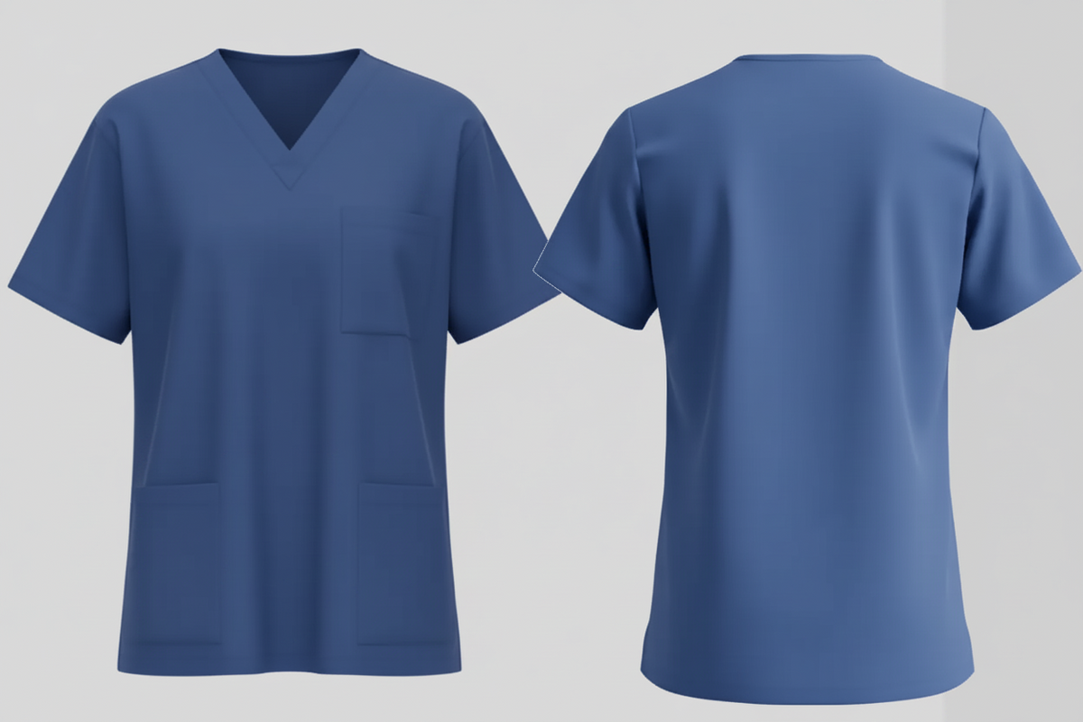 Scrub tunic borduren ziekenhuisblauw - Radsow Uneek UC921