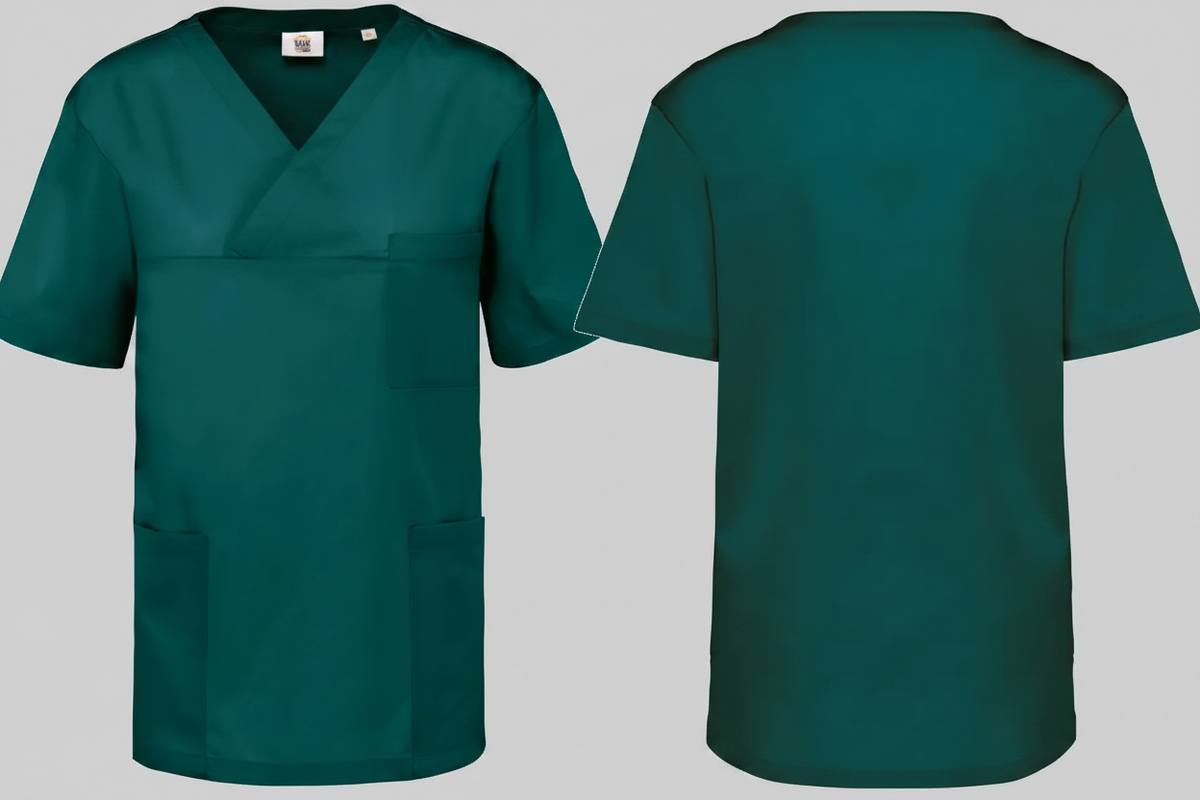 Wk. designed to work wk507 unisex tuniek korte mouwen polykatoen borduren smaragdgroen - WK WK5070