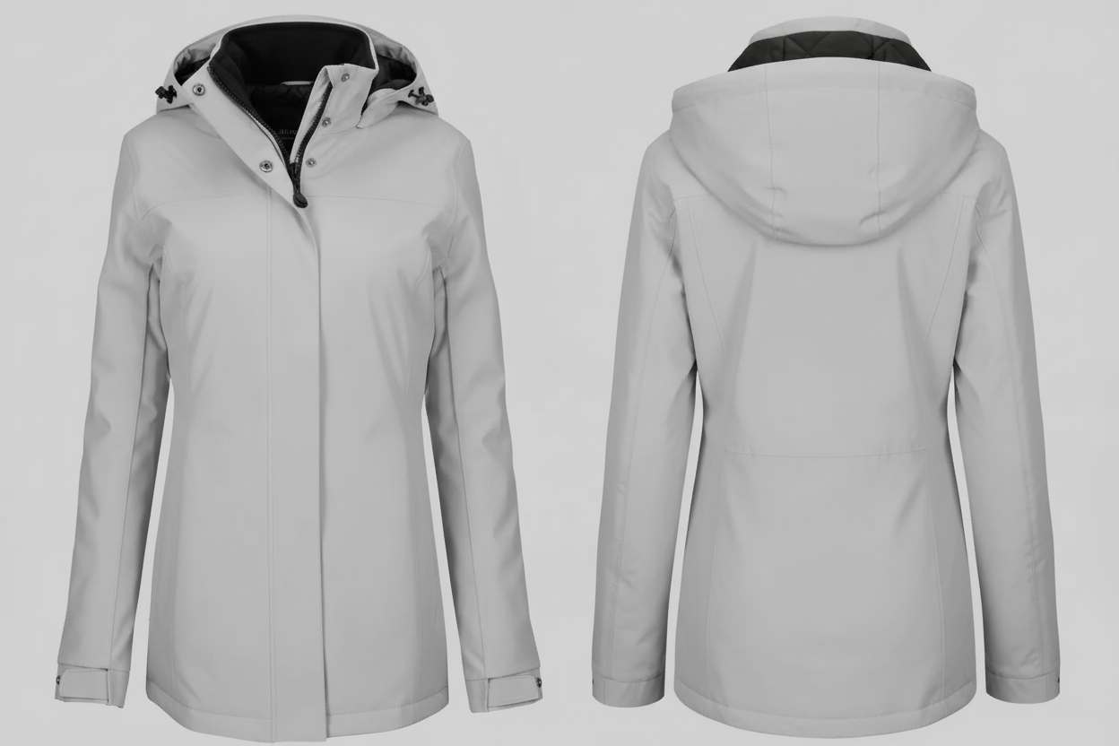 Kariban K6108 Stijlvolle Damesparka met Afneembare Capuchon Borduren | 100% Polyester Oxford