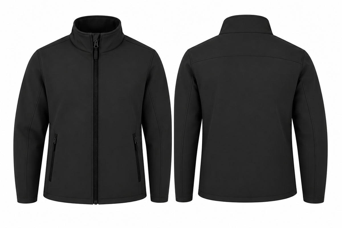 SOL'S 01195 RACE MEN softshell jas zwart voor- en achterkant voor personalisatie