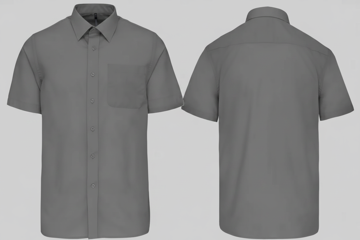Kariban K551 ACE Heren Overhemd Korte Mouwen Borduren | Polykatoen Poplin | 110 g/m²