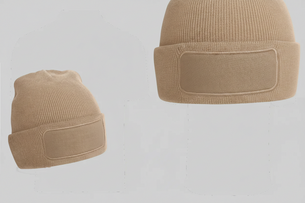 Stijlvolle wintermuts borduren amandel - Beechfield BF445