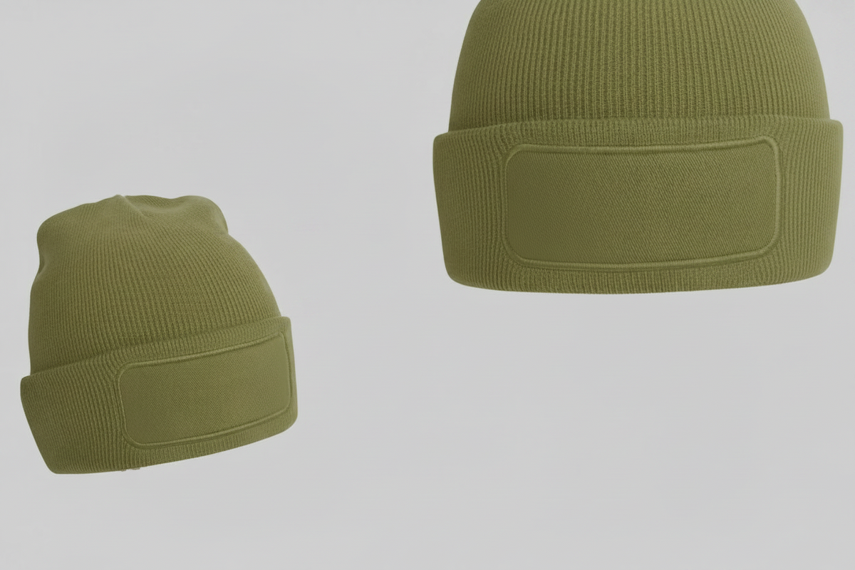Stijlvolle wintermuts borduren olijfgroen - Beechfield BF445