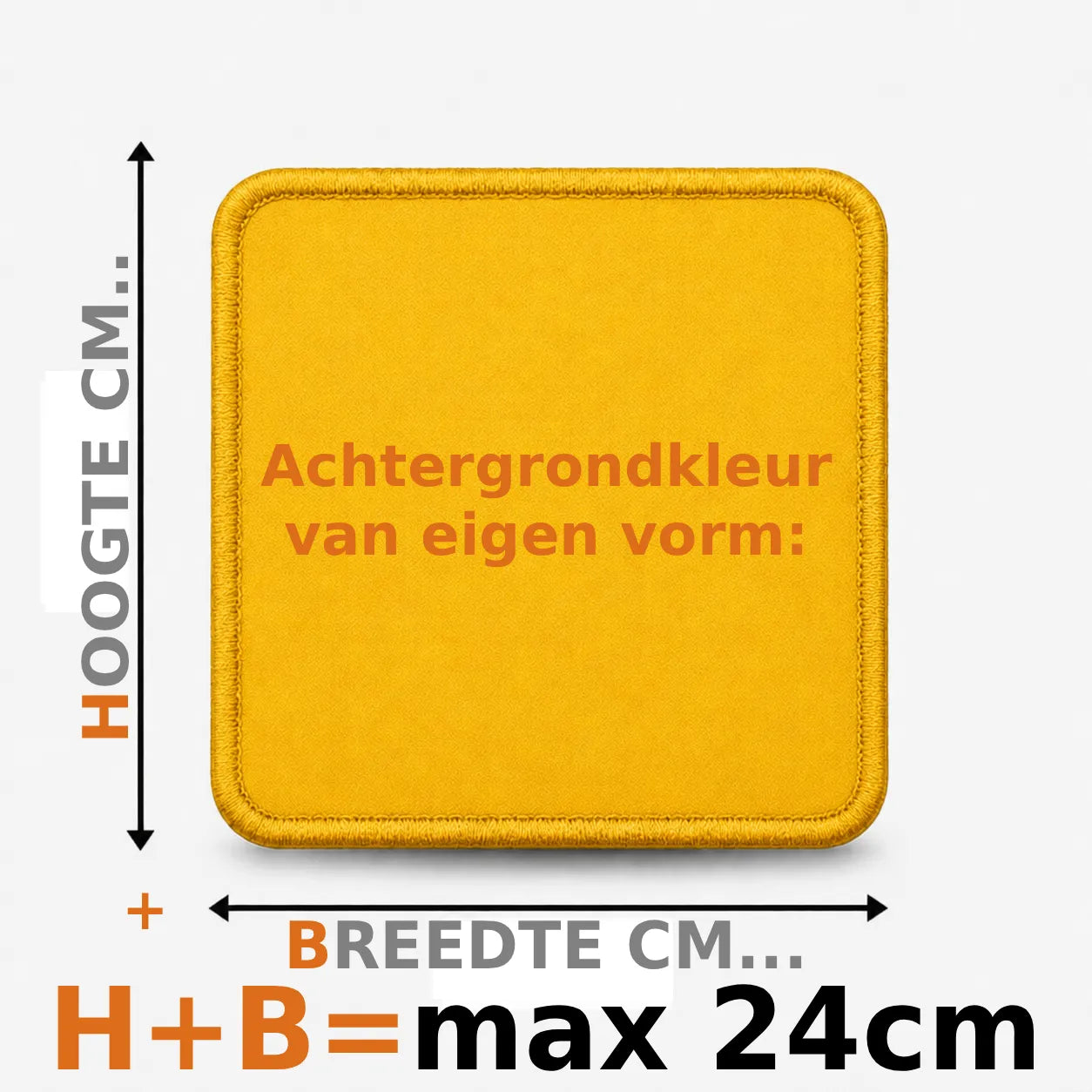 Eigen vorm embleem borduren - max 24cm