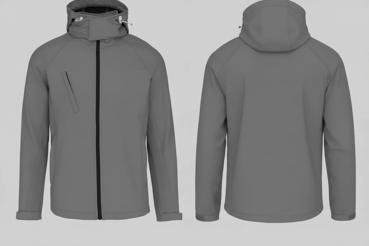 Kariban K413 Heren Softshell Jas met Capuchon Borduren | 100% Polyester | 3-laags