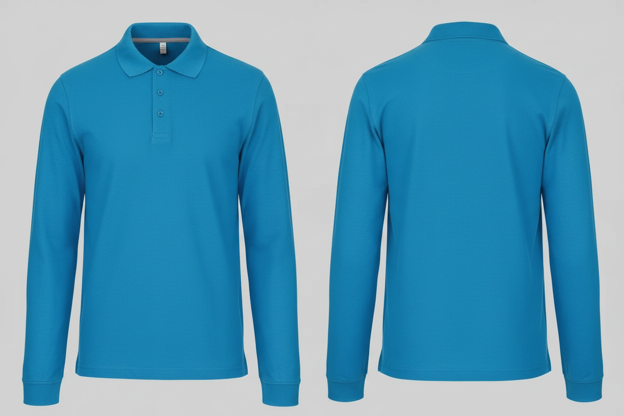 Kariban K243 Heren Polo Lange Mouwen Borduren | Katoen | 220 g/m²