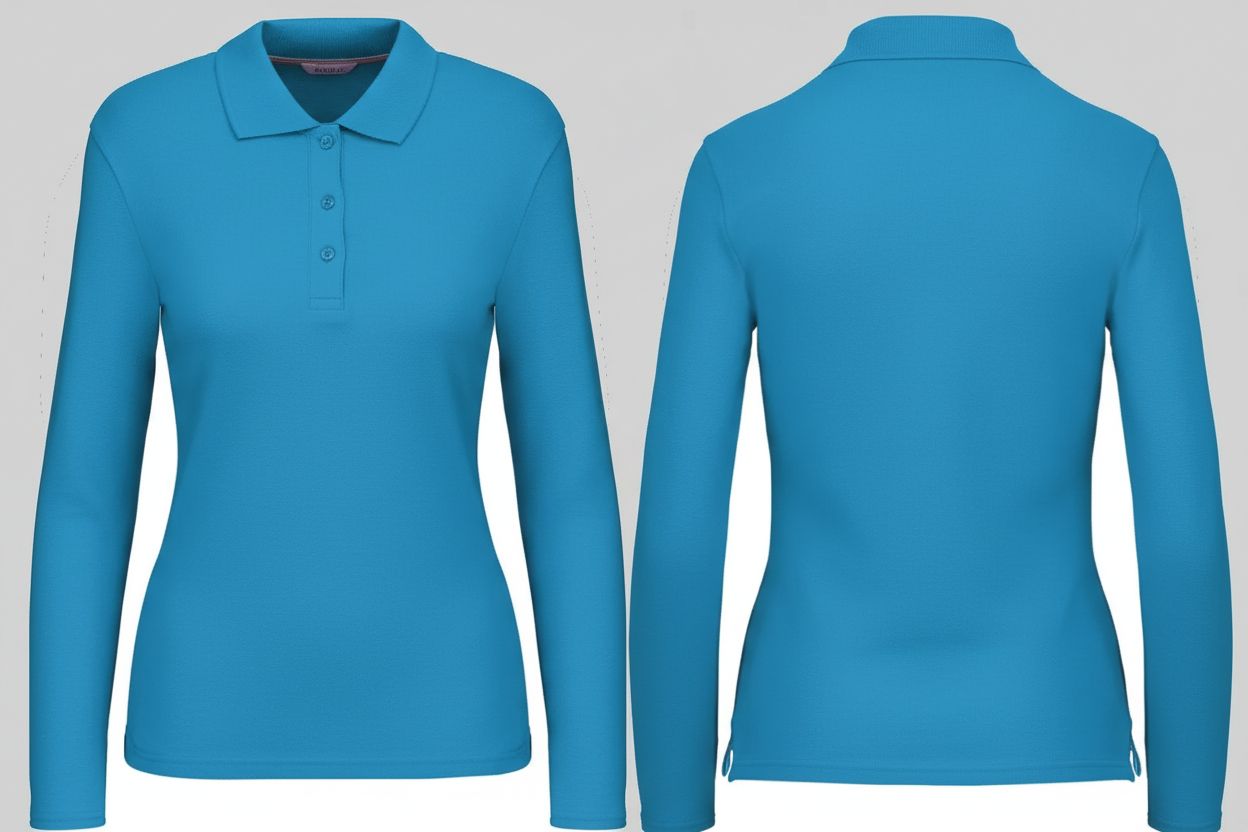 Kariban K244 Dames Polo Lange Mouwen Borduren | Katoen | 220 g/m²