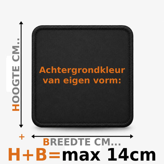 Eigen vorm embleem borduren - max 14cm