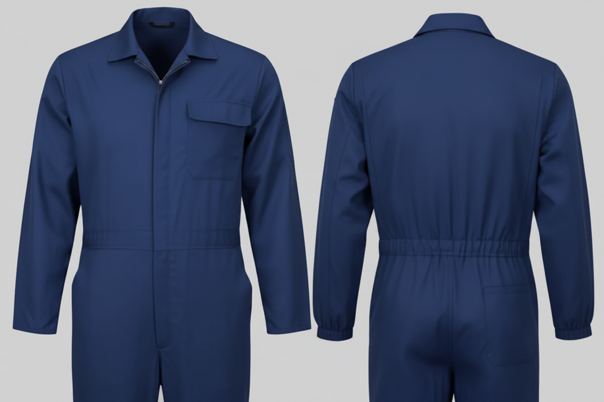 Valento bzvarop ropper multi-pocket werkoverall borduren marineblauw