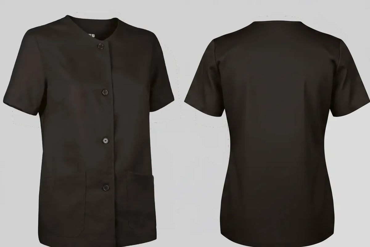 Valento cqvaros scrub top rosemary borduren zwart - Valento VL004