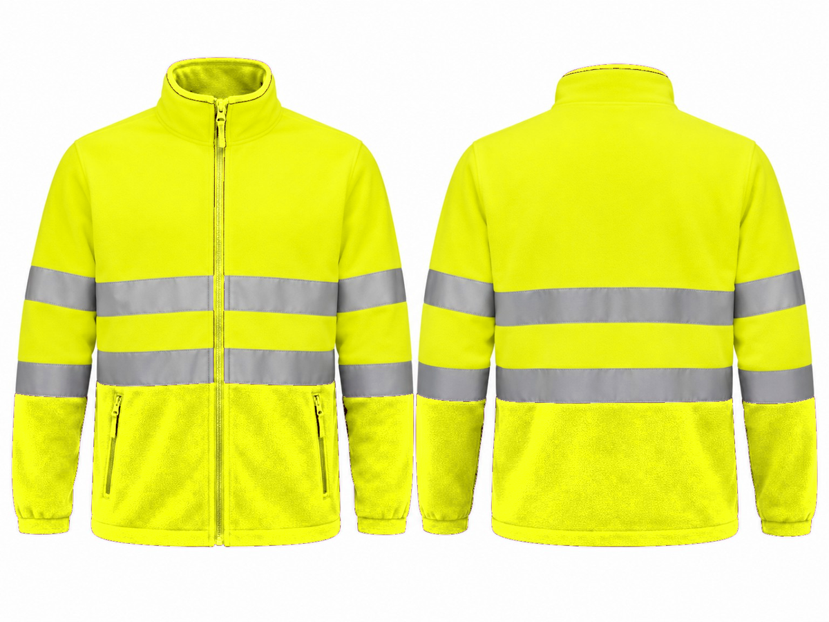 Valento VA804 AIRPORT hi-vis fleece jas fluogeel borduren