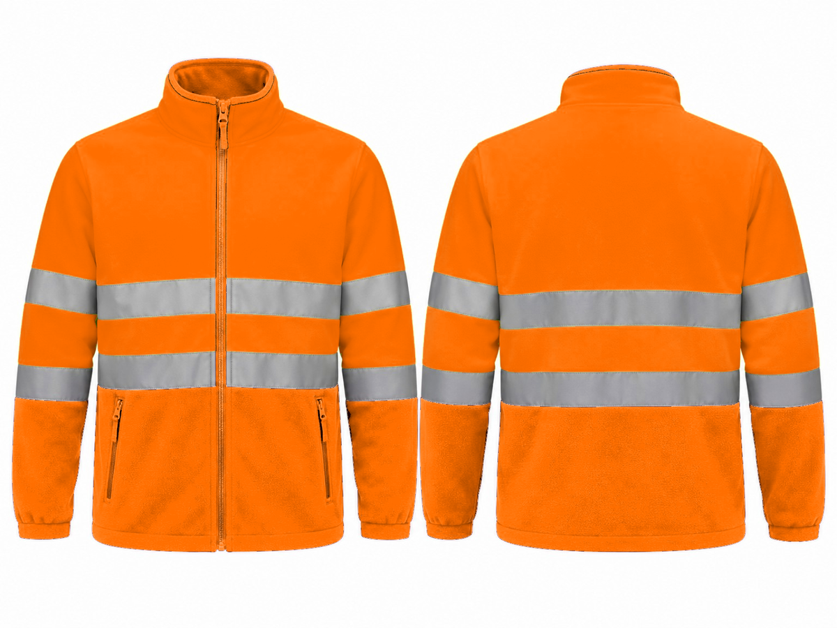 Valento VA804 AIRPORT hi-vis fleece jas fluor oranje borduren