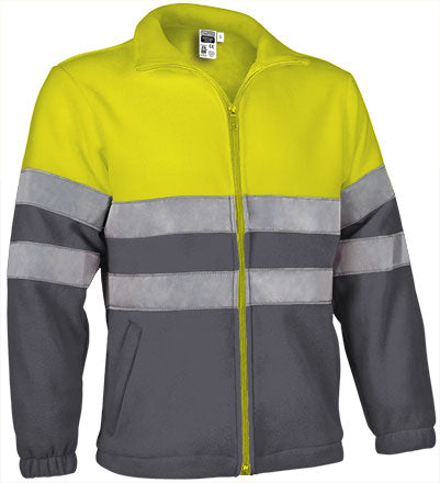 Valento VA804 AIRPORT hi-vis fleece jas in fluogeel en antracietgrijs