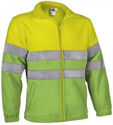 Valento VA804 AIRPORT hi-vis fleece jas in fluogeel en appelgroen