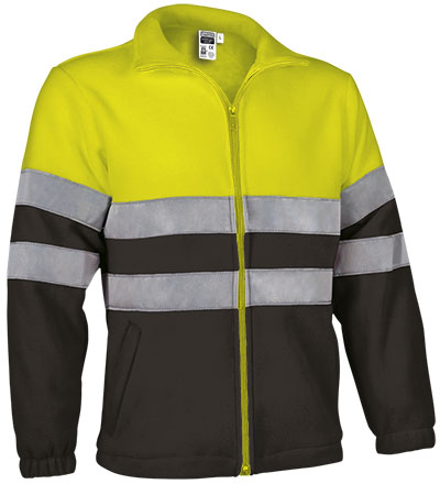 Valento VA804 AIRPORT hi-vis fleece jas in fluogeel en zwart