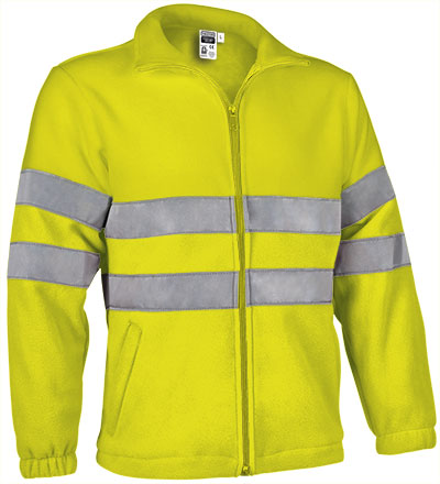 Valento VA804 AIRPORT hi-vis fleece jas fluogeel borduren met bedrijfslogo