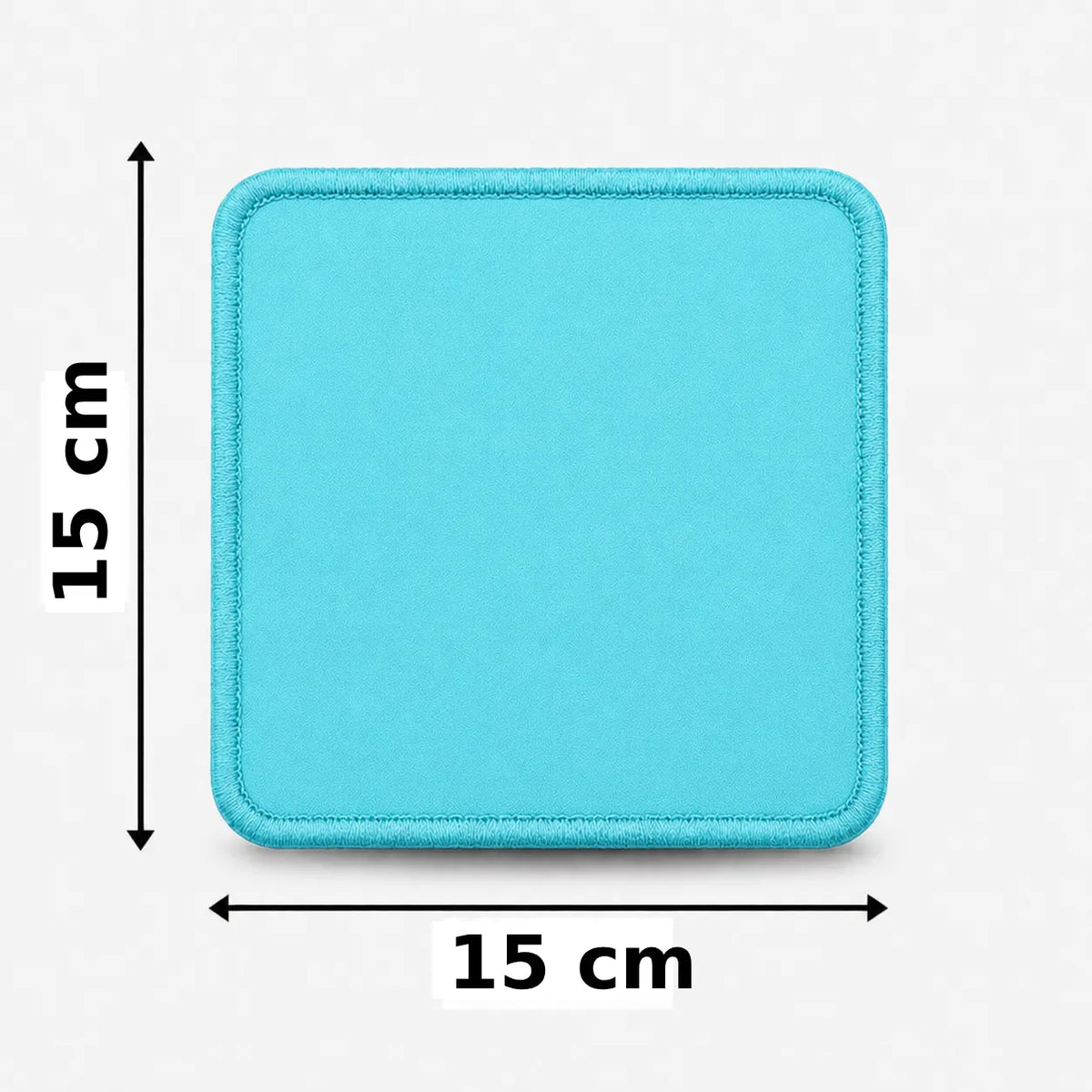 Vierkant geborduurd embleem 15×15 cm in Arctic blauw