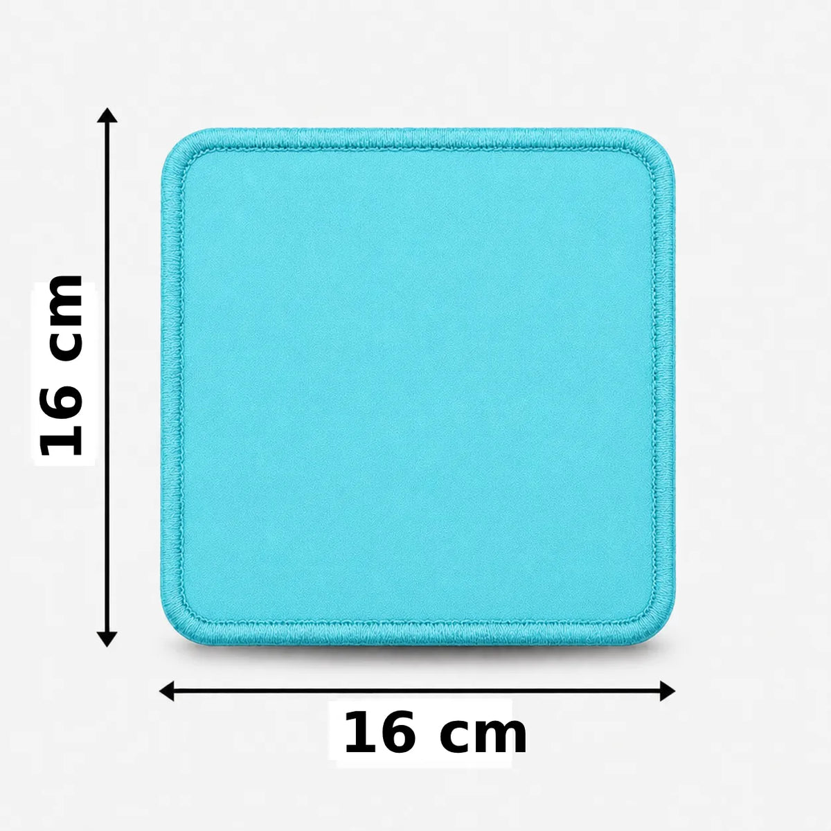 Vierkant geborduurd embleem 16×16 cm in Arctic blauw