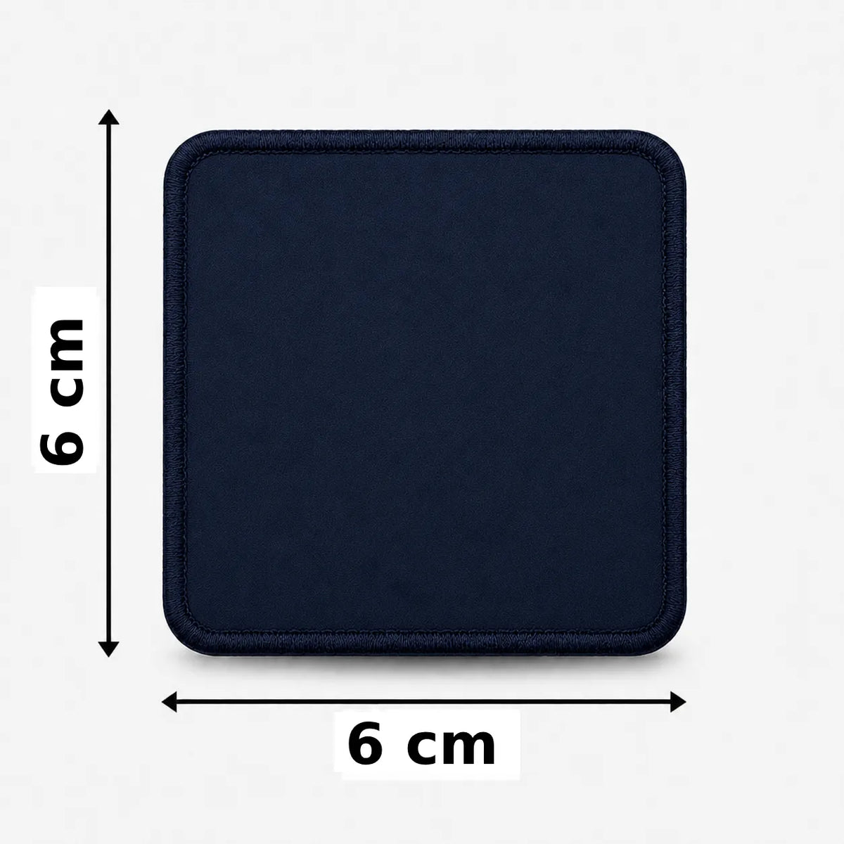Vierkant geborduurd embleem 6×6 cm in donkerblauw
