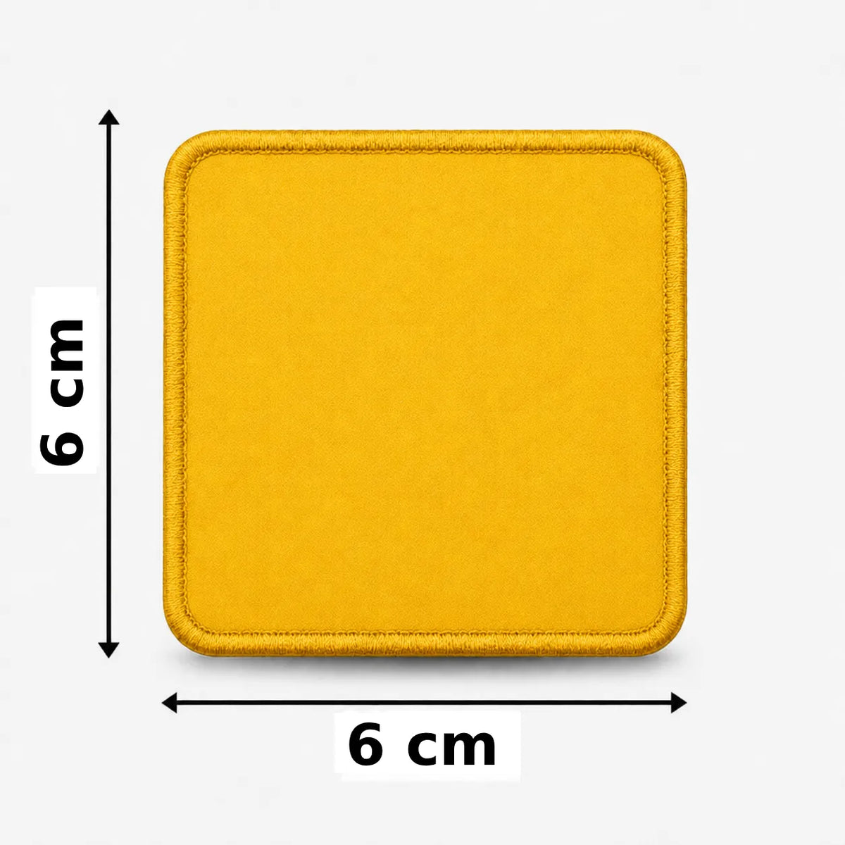 Vierkant geborduurd embleem 6×6 cm in geel