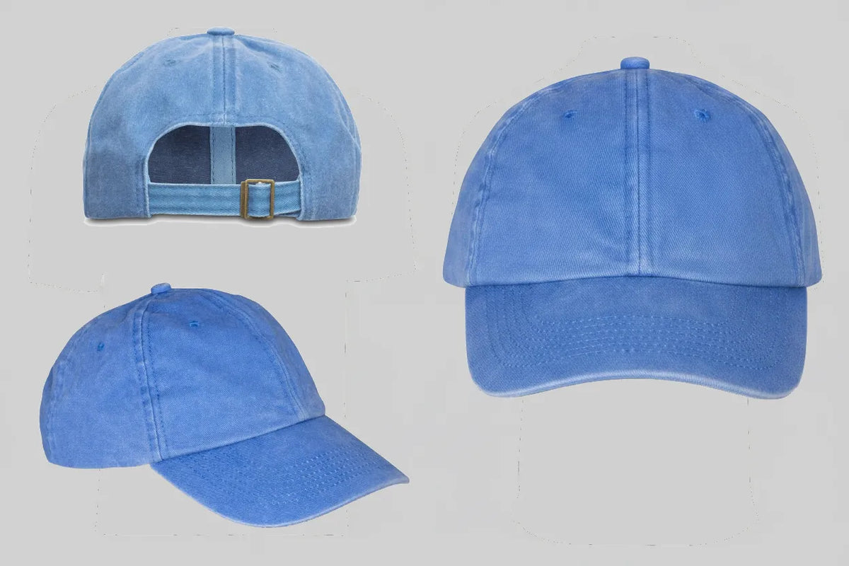Vintage 6-panel pet borduren vintage denim - Result RC092X