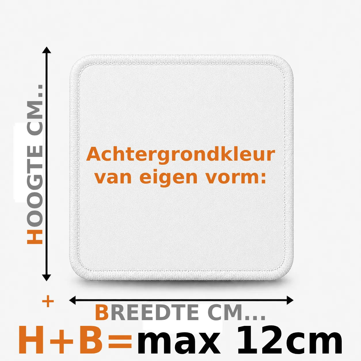 Eigen vorm embleem borduren - max 12cm