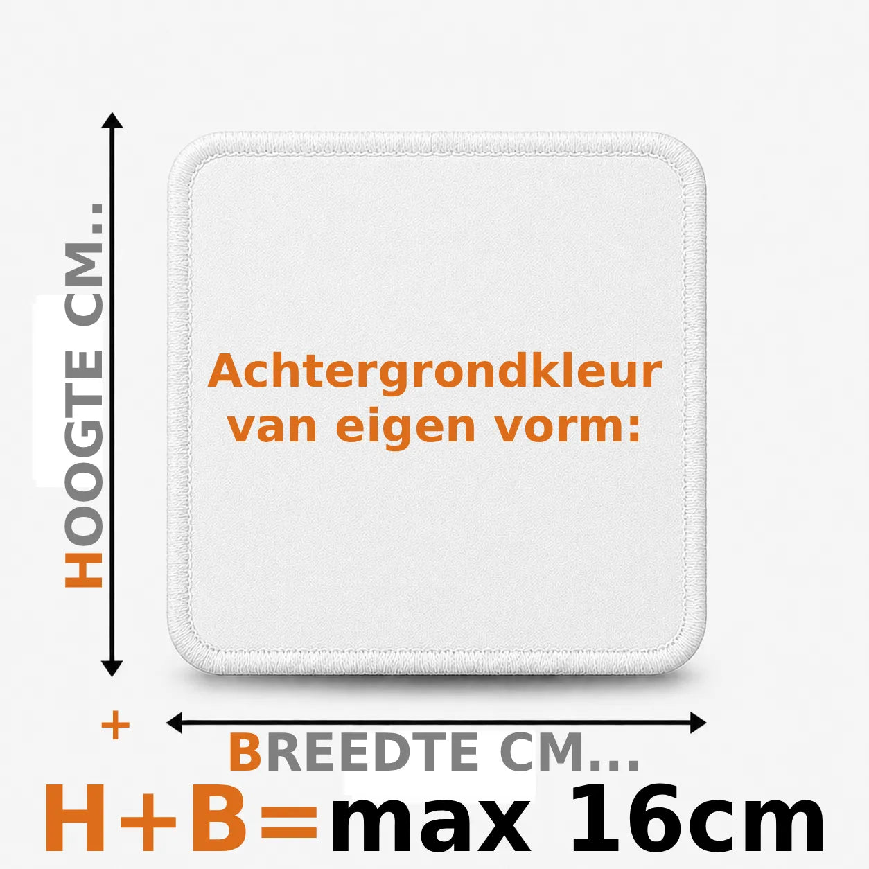 Eigen vorm embleem borduren - max 16cm