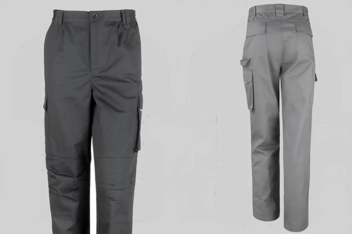 Werkbeschermer actie broek borduren grijs - Result RS308