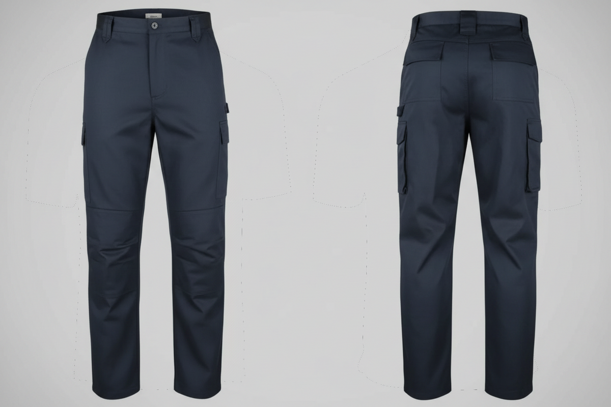 Werkbeschermer actie broek borduren marineblauw - Result RS308